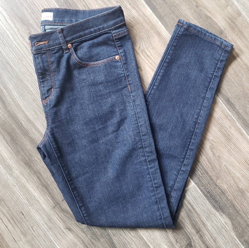 Ann Taylor LOFT modern skinny dark was jeans